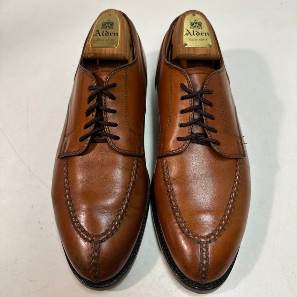 FULLY RESOLED Alden 962 Norwegian Front Blucher (Burnished Tan Calf) USA 8.5